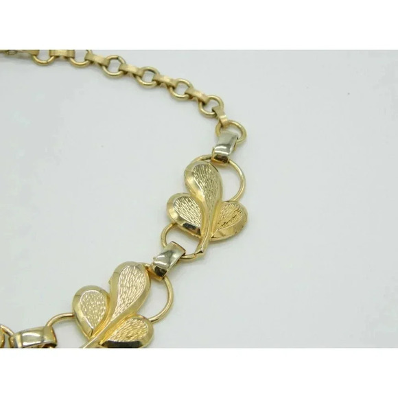 Pcraft Modernist Leaf Textured Gold Tone Choker Ne - Picture 3 of 5